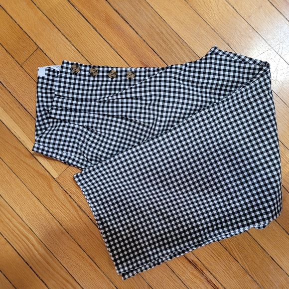 89th & Madison wide leg paper bag gingham pants - Picture 3 of 10
